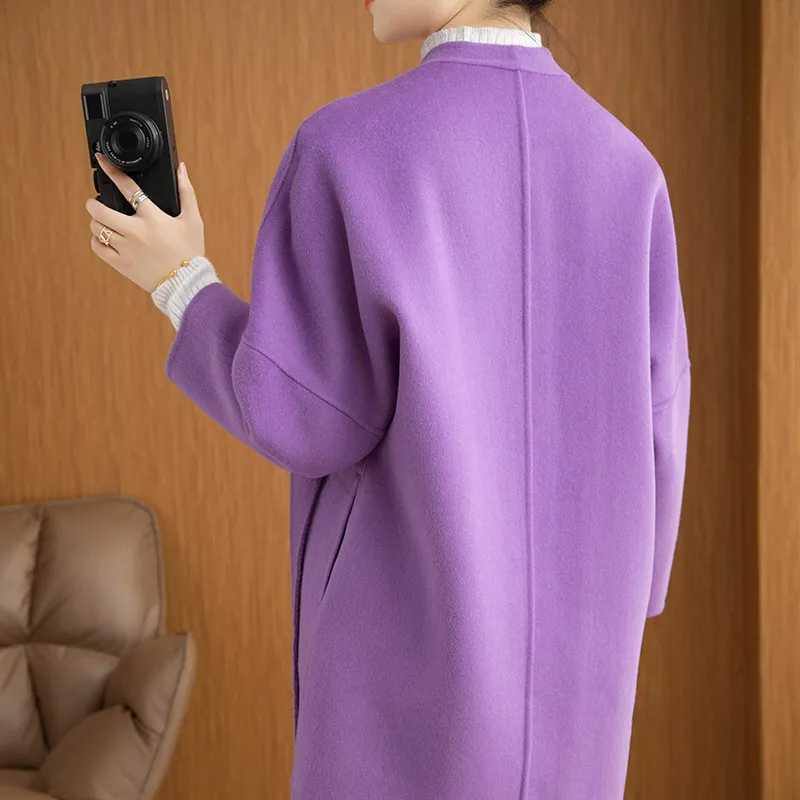 Winter Wool Coat For Women Fashion Korean Style Lady Trench Coat Cashmere Wool Loose Overcoat ZX2222X241009