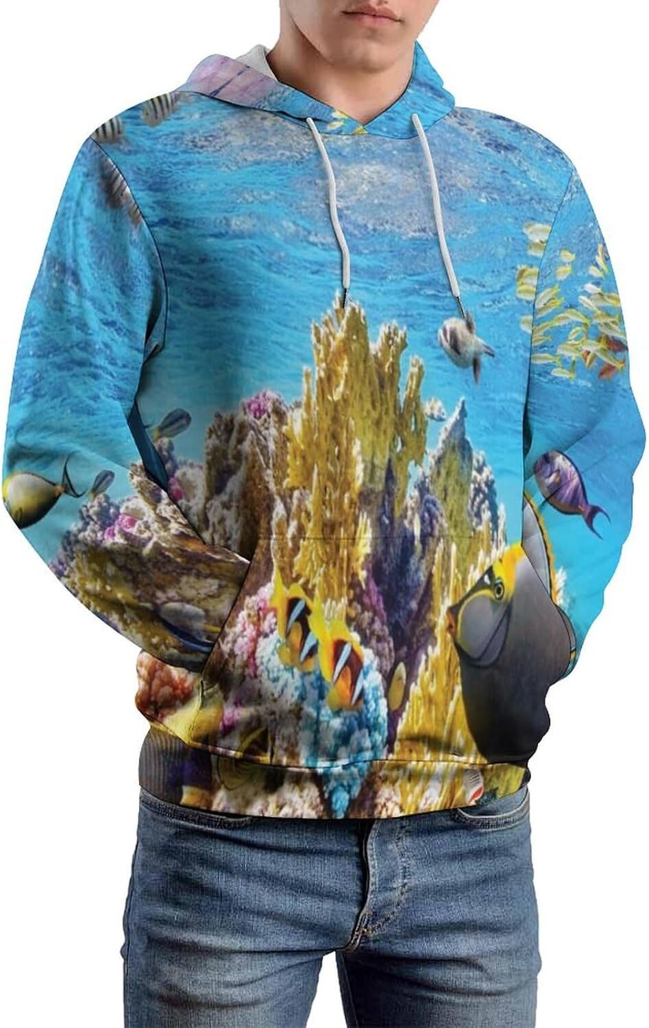 Hoodie for Mens Womens Mens Unisex Novelty Hoodies The Scenery Between New Moon City and Eureka on Coast of California Hooded Sweatshirt Graphic