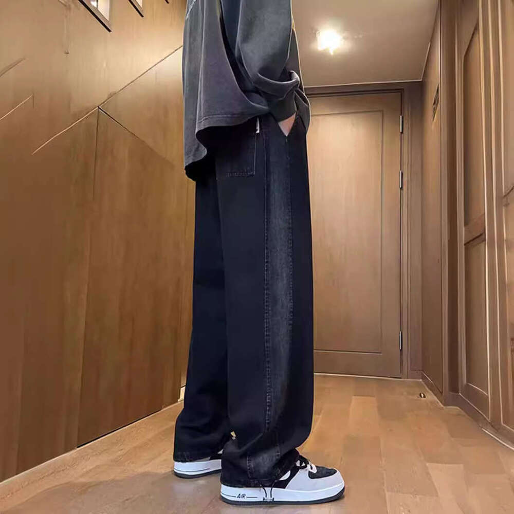 Men's Jeans Loose Straight Leg Casual Long Pants For Teenagers, High School And Middle School Students, Spring And Summer Trendy Brand Pants