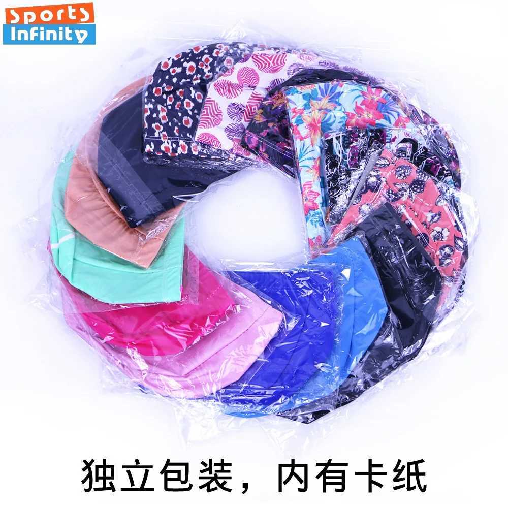1 piece of comfortable and breathable swimming cap womens flower printed solid swimming cap childrens and adult universal swimming cap wholesale CL241