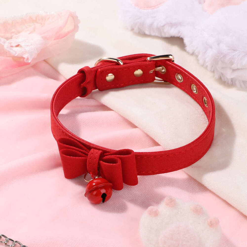 SM Prop Sweet Girl Versatile Bow Bell Sex Collar Teasing Flirting Alternative Chocker Adult Products