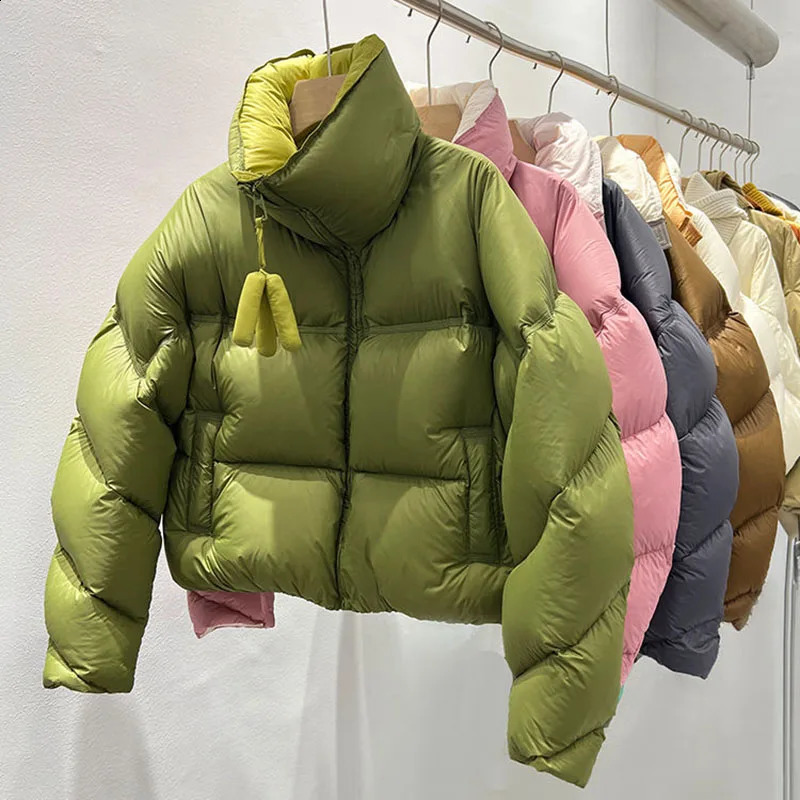Warm Womens Down Jacket Stand Collar Windproof Short Padded Thicken Winter Korean Loose Parkas Coat Women Outwear 240930