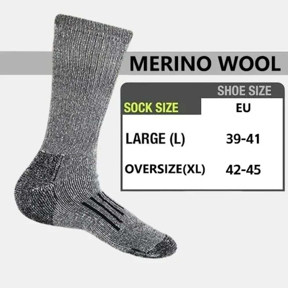 1/2/3 pairs of Merino wool mens autumn and winter thick socks mountain breathable outdoor sports socks 241009
