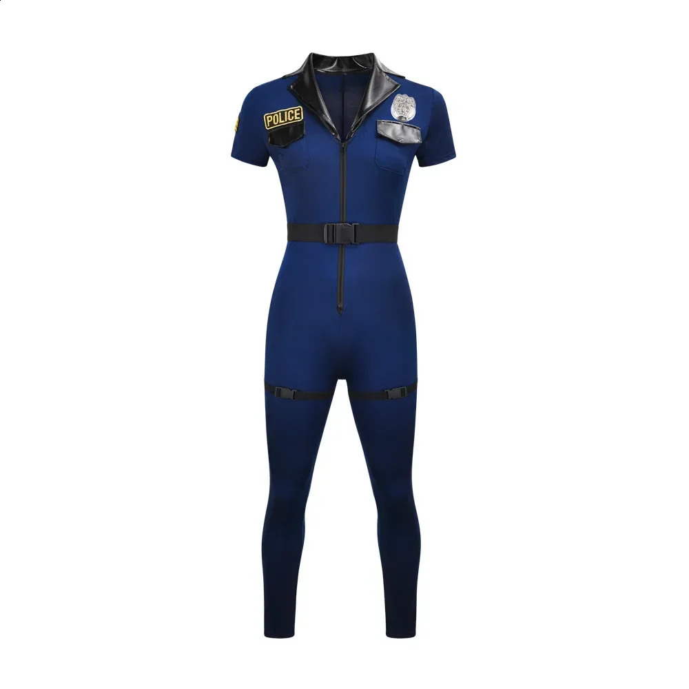 Adult Costume Suit Sexy Women Cop Officer Outfit Policewoman Uniform Cosplay Halloween Fancy Dress 241008