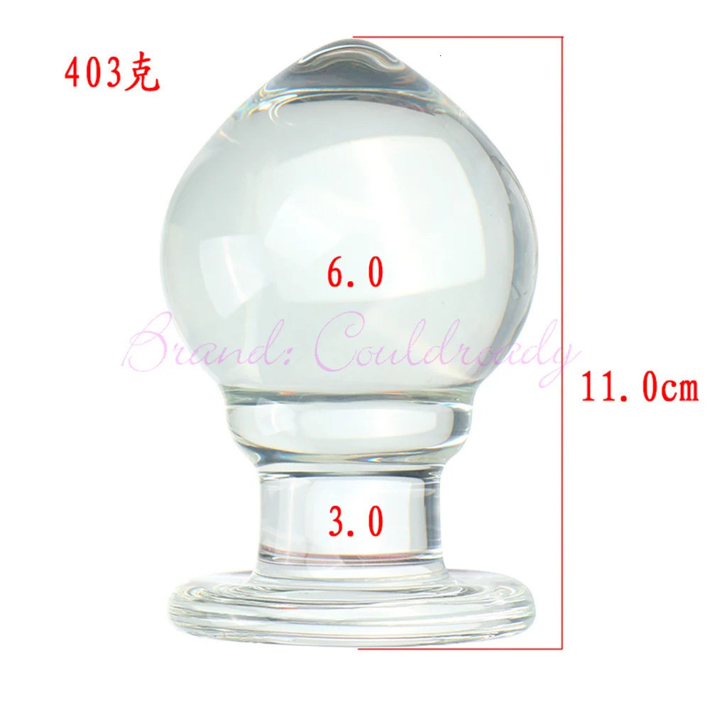 62mm large black glass anal ball crystal Buttplug Anus plug body massage adult sex toy 240914