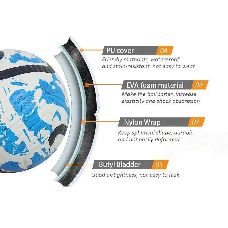 Size 5 New Football Profinal PU Material High Quality Outdoor Grass Football Training Competition Ague Futbol PuW241008