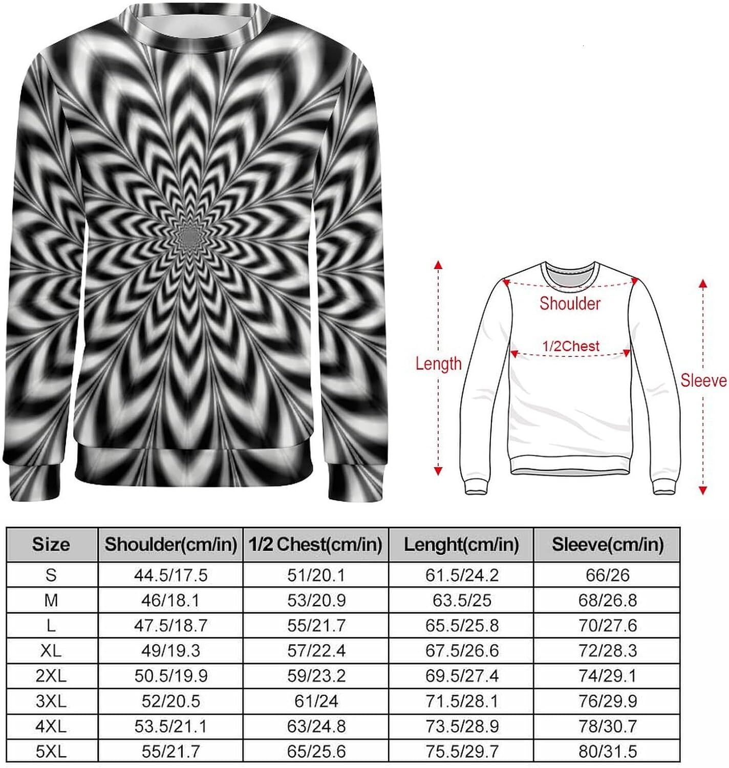 Long Sleeve Shirts for Men sweatshirt Mens 3D Novelty Focus Drawing Trippy Sweatshirt Trippy Psychedelic Pullover for Daily Streetwear Casual tops clo