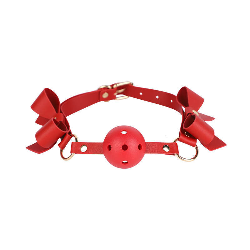 SM prop set 5-piece butterfly bow fun leather whip PVC mouth ball mouth plug female slave traction collar restraint handcuffs