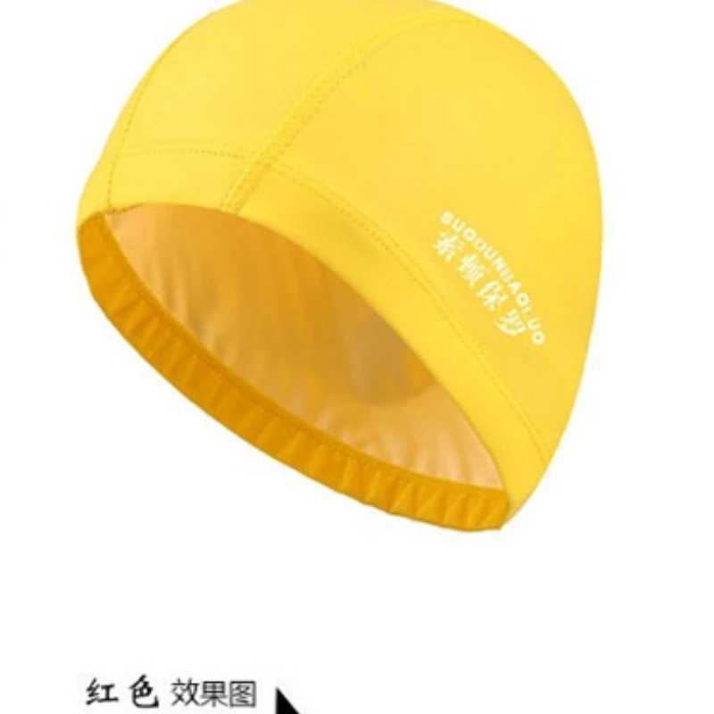 Swimming accessories for adult men/women high elasticity waterproof PU fabric ear protection long hair sports swimming pool cap swimming cap CL241009