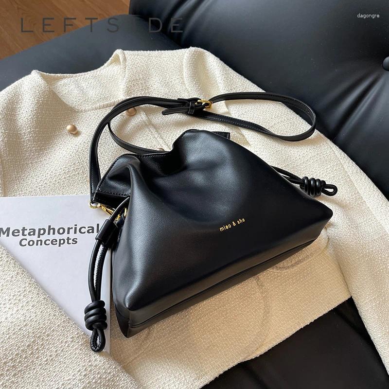 Shoulder Bags Vintage Small Crossbody For Women 2024 Winter Trend Designer Leather Handbags And Purses Simple Bucket Bag