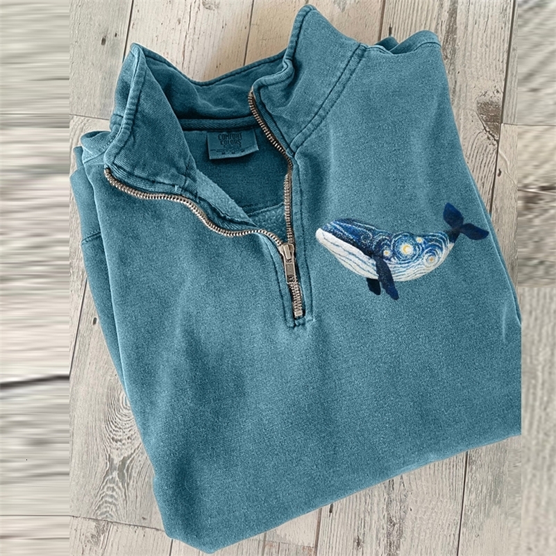 Mens Whale 3D Digital Print Hooded Sweatshirts Men Art Zip Up Hoodies Winter Man Casual Long Sleeve Streetwear Pullover Top 240905