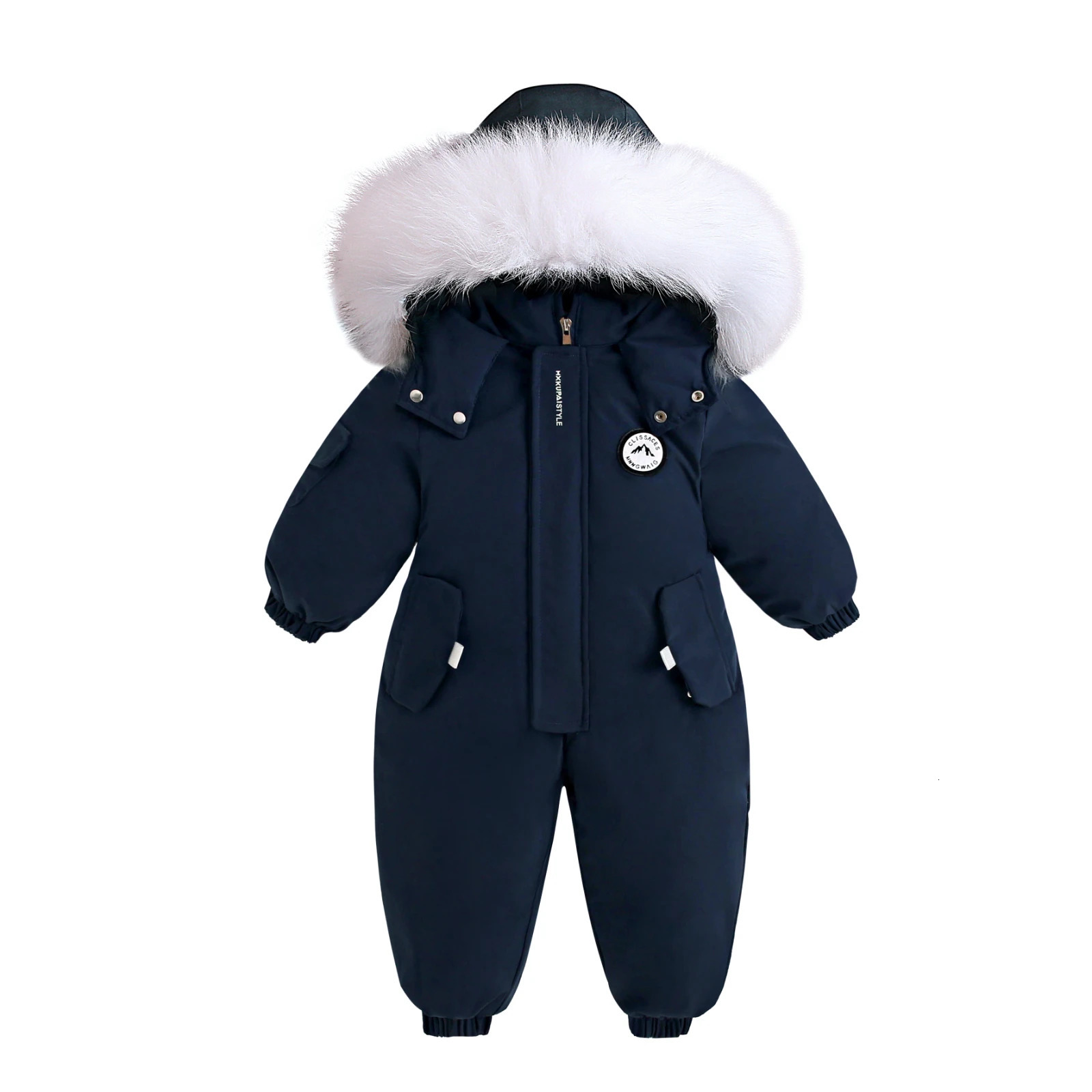 Autumn Winter Baby overcoat Jumpsuit Warm Ski Suit Plus Velvet coat Boy Overalls toddler Girl Clothes Waterproof Children Jacket 241008
