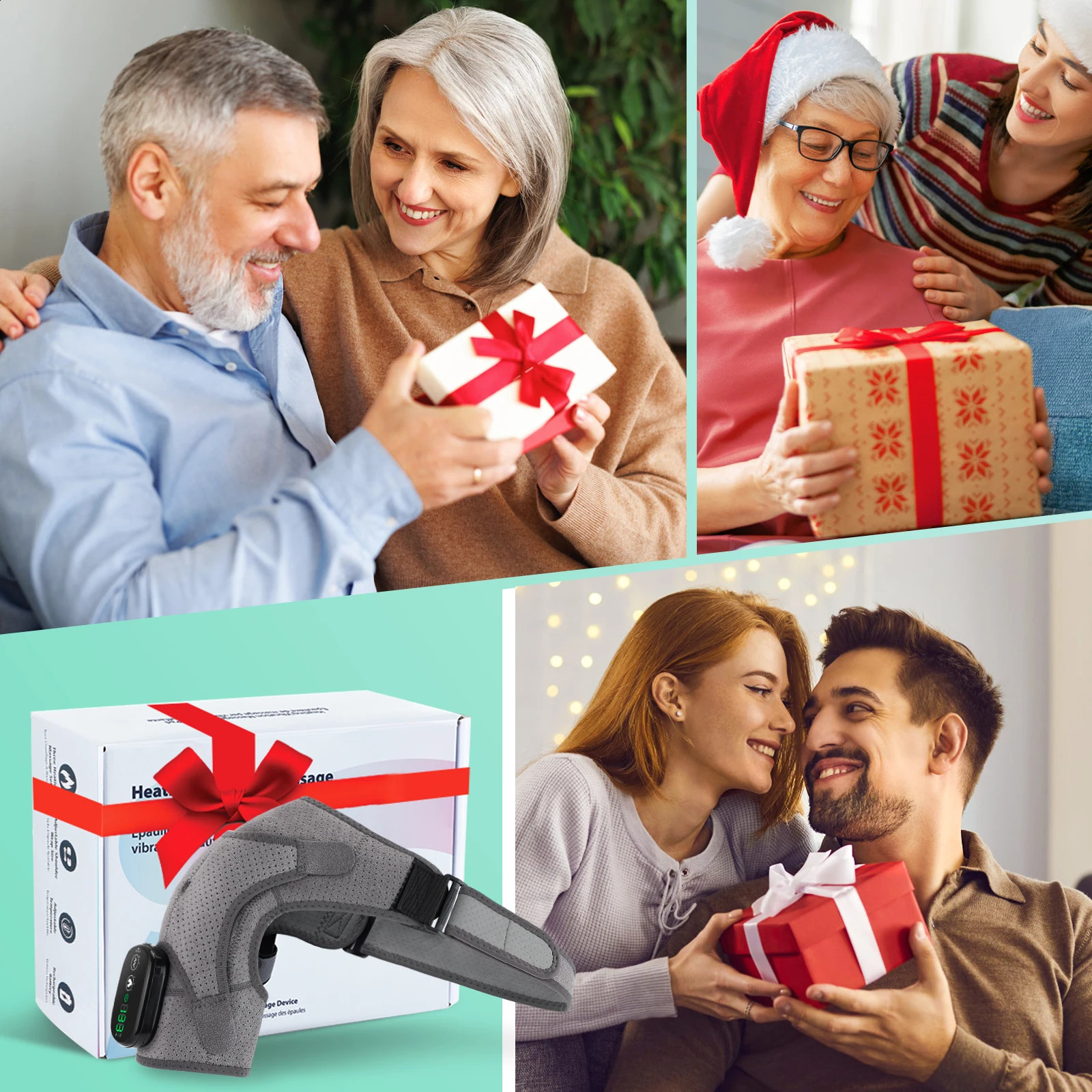 Electric heated shoulder massage pad with 3-speed adjustable heating shoulder support vibration relaxation shoulder and neck massage belt 241008