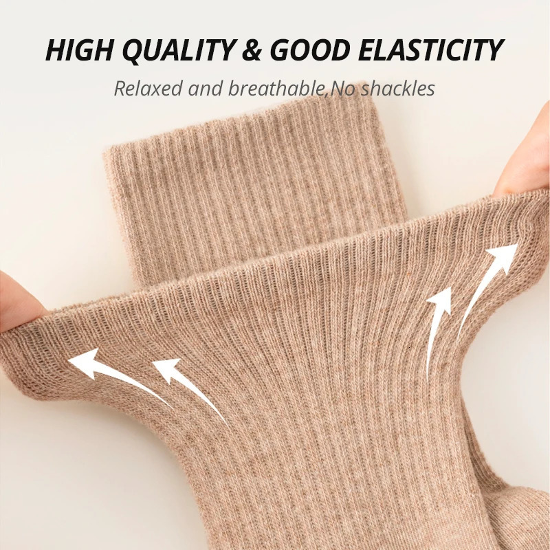 HSS 95% pure cotton mens business dress long socks casual solid color spring summer black and white mens comfortable socks 241009