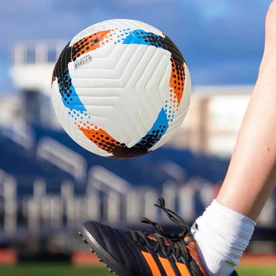 1 latest IC No.5 hand sewn PU football with pump (embossed) standard size 5 football for adult sports trainingW241008