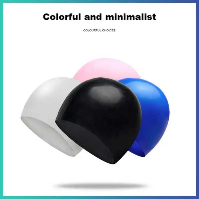 New 2023 elastic waterproof PU fabric for ear protection long hair sports pool cap swimming cap free sizes for both male and female adults CL241009