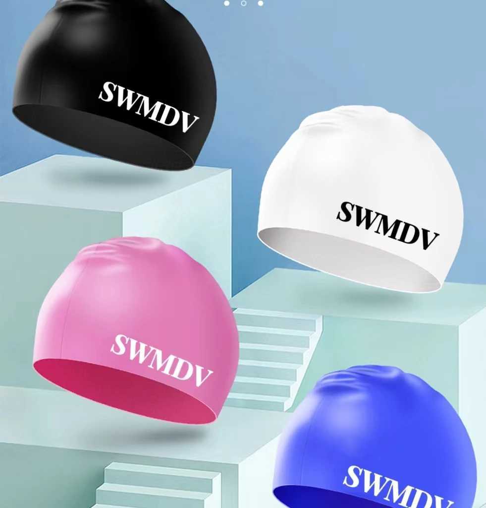 Flexible diving ear protection elastic silicone swimming cap for adults quick drying long hair waterproof surfing beach shower cap CL241009