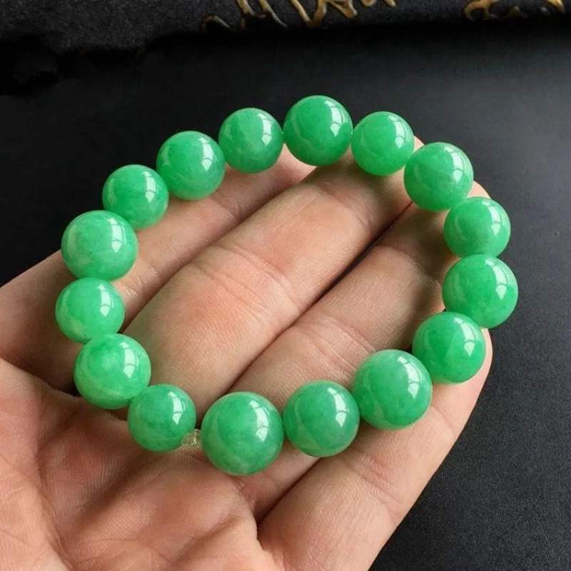 Quartz stone jade old pit Yang green bracelet both male and female belong to the same category 240925