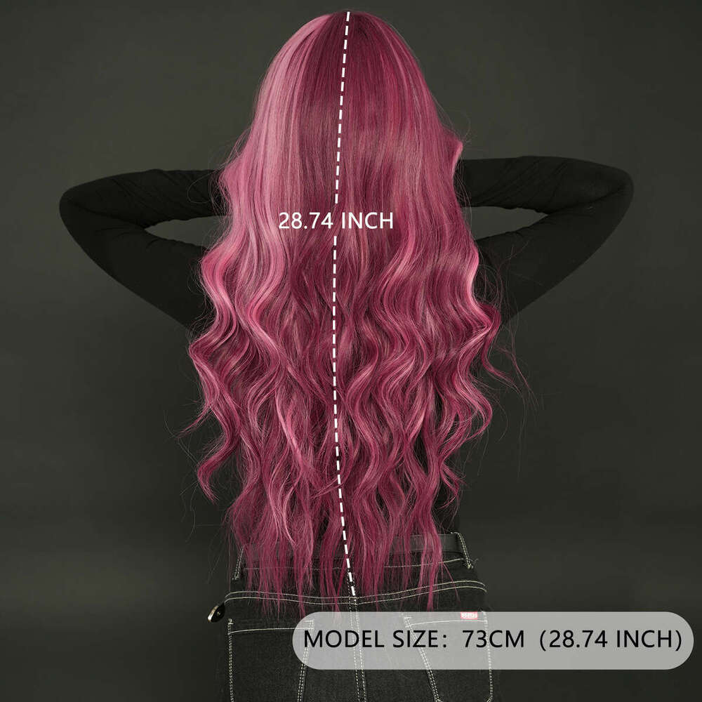 Small lace split hair wig, full head set, starry sky purple dyed fashionable girl wig