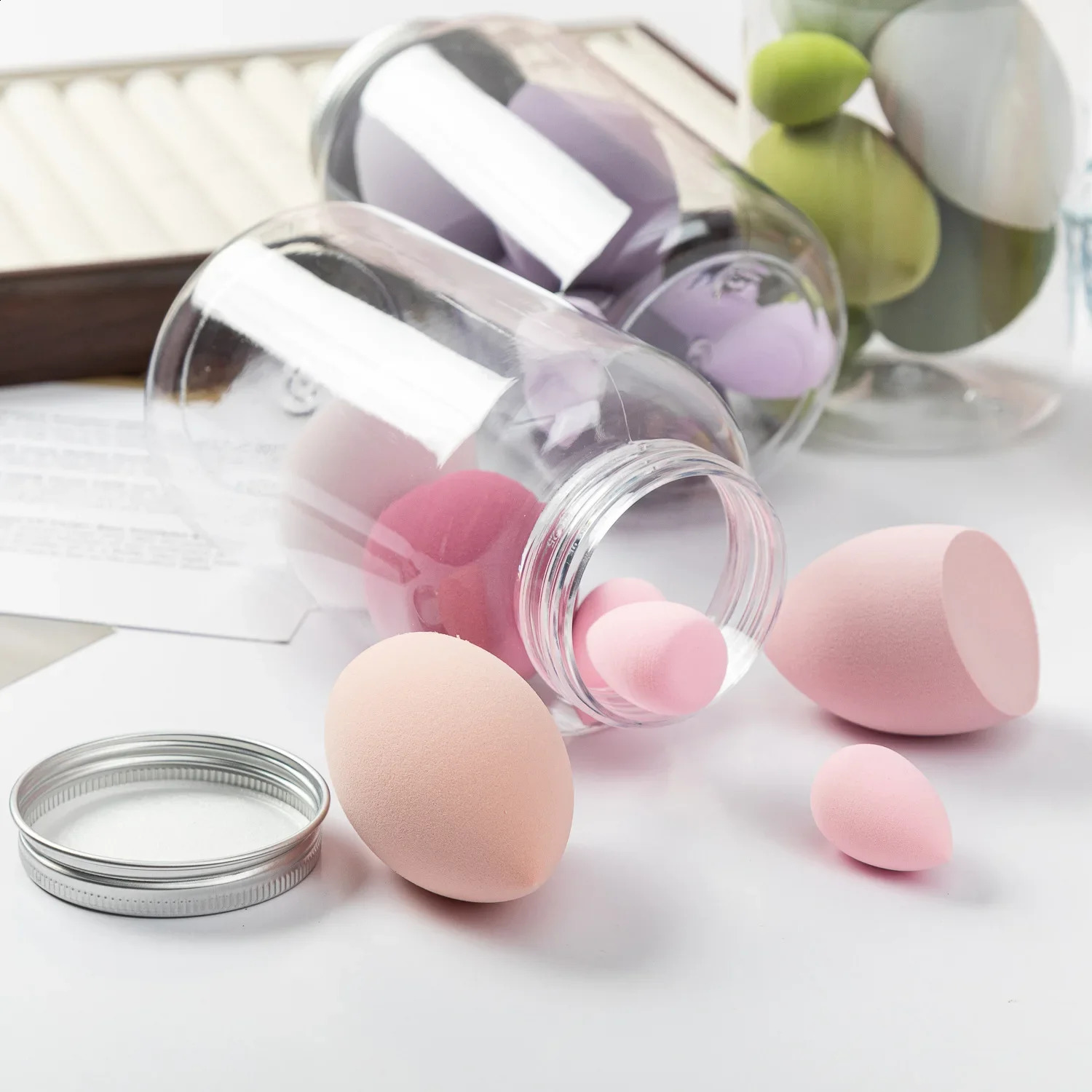 6/7/14 Makeup Sponge Set Blender Makeup Tools Beauty Makeup Puffs Base Mixed Liquid Cream and Powder 241008