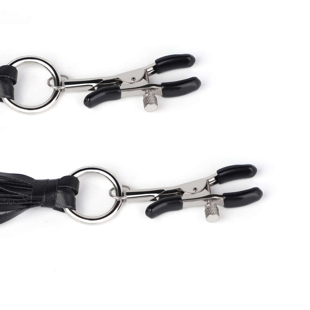 Adult sex SM prop nipple clip cross-border hot selling black tassel nipple clip punishment training sex nipple clip
