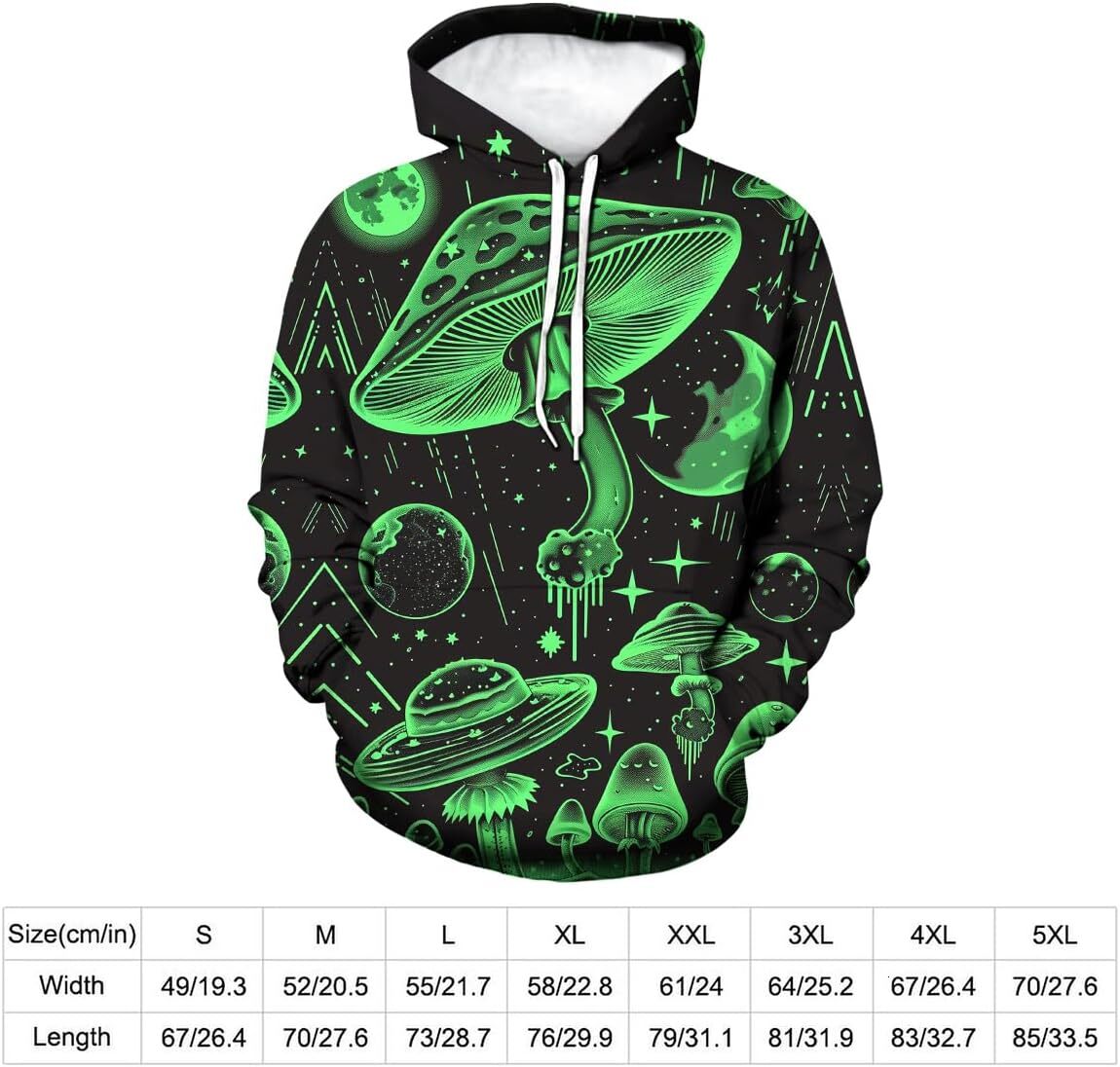 Hoodie for Mens Womens Mens Novelty Mushroom Hoodies Autumn Winter Long Sleeve Pullover Colorful Mushroom Theme Sweatshirt Hoodie Graphic Hoodies swea