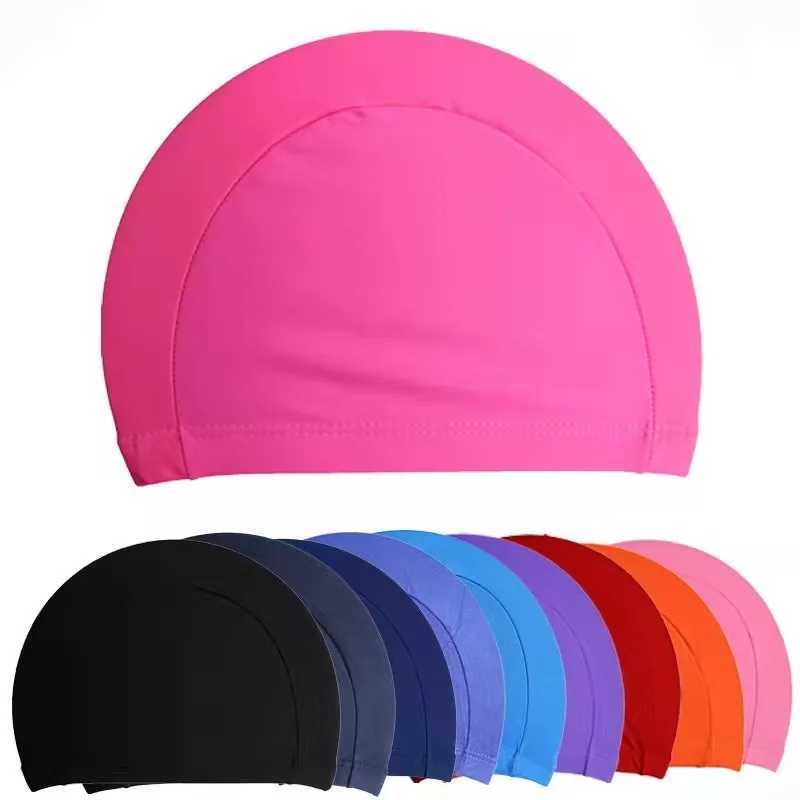 Solid color swimming cap fabric protective earmuffs sports Siwm swimming pool cap sports ultra-thin shower cap CL241009