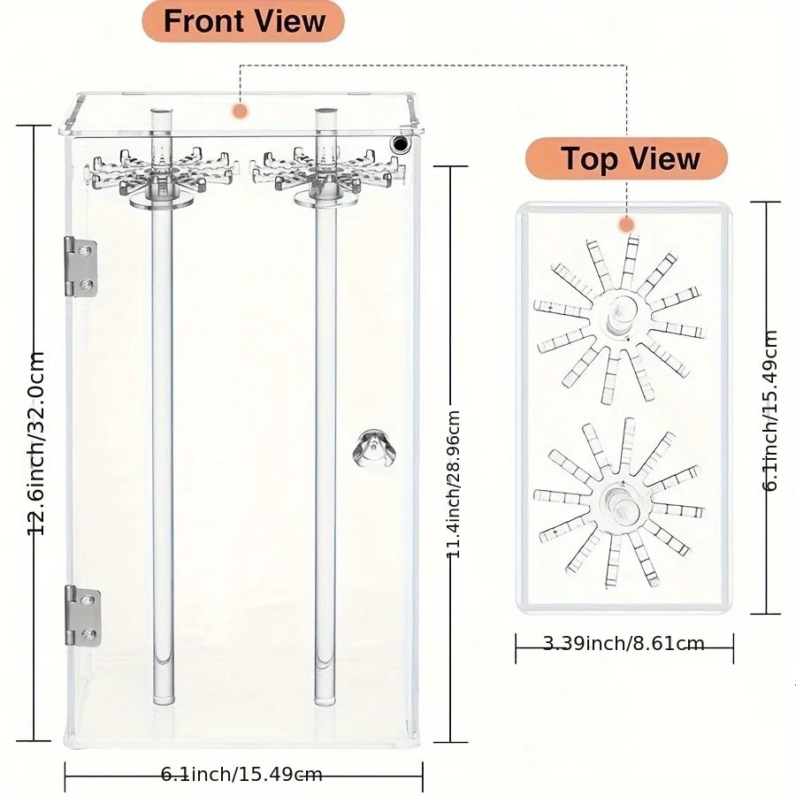 1 transparent dust-proof necklace box Clavicle chain sweater chain organizer display stand 240924