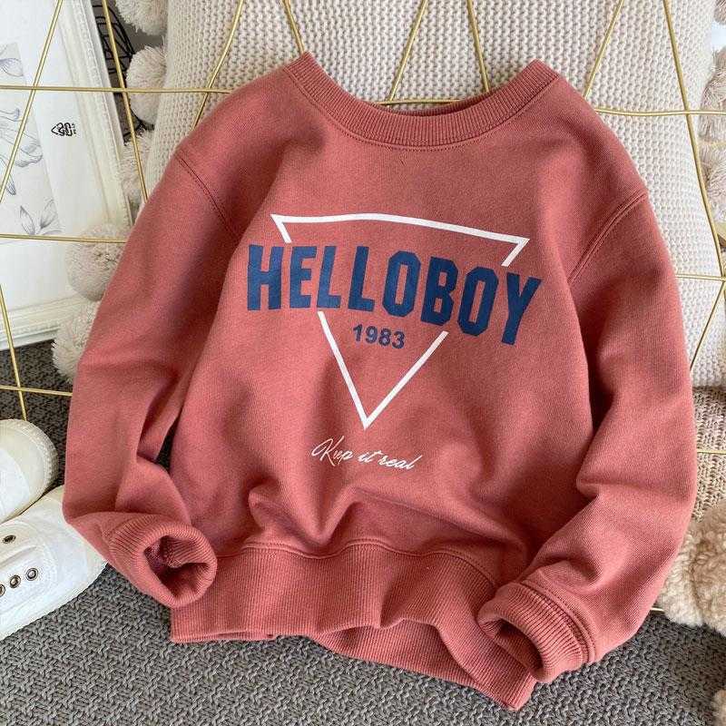 Hoodies Sweatshirts Tiktok Childrens Sweater 2024 New Boys Spring and Autumn Dress Top Medium and Large Childrens Long Sleeve T-shirt Trendy Undercoat