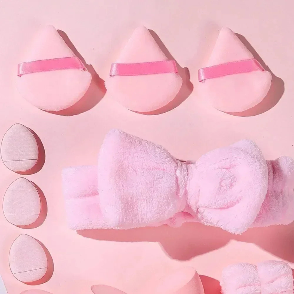 12/14 piece cosmetic sponge mixer beauty foundation make-up sponge cosmetic powder puff wash headband makeup accessories 241008