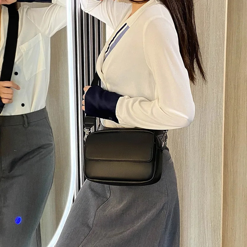 Fashion solid color shoulder bag womens cross body PU leather wallet ner handbag 241008