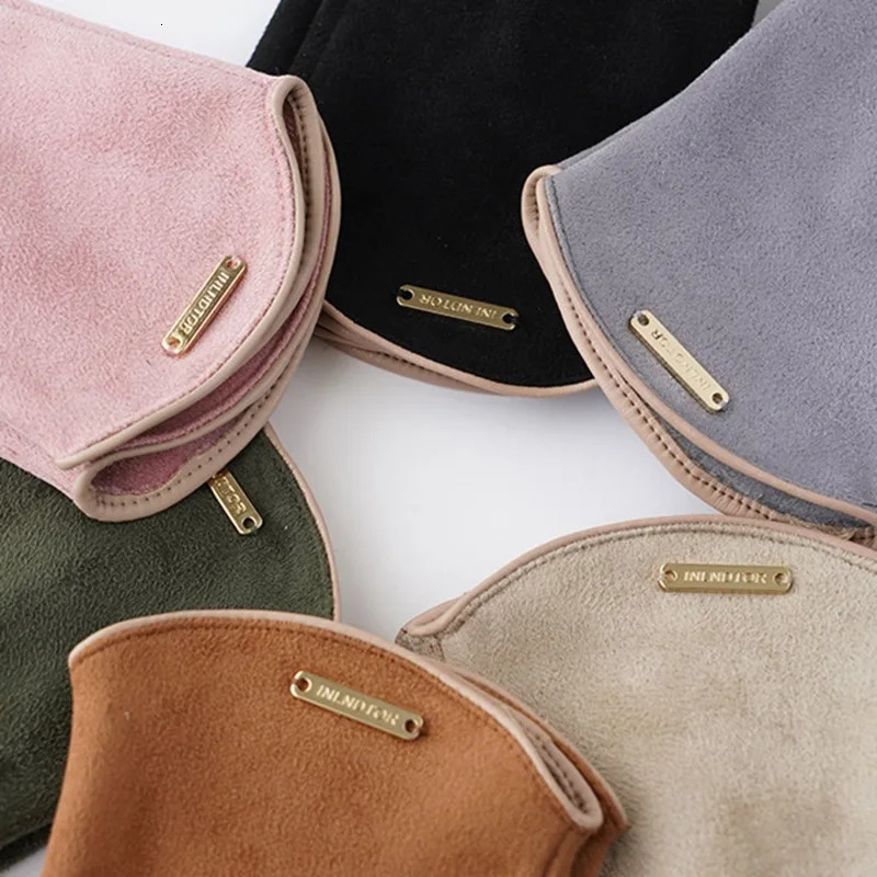 Womens Winter Warm Suede Leather Touchscreen Driving Gloves Mens Cold Velvet Thick Finger Non Flip Bicycle 241009