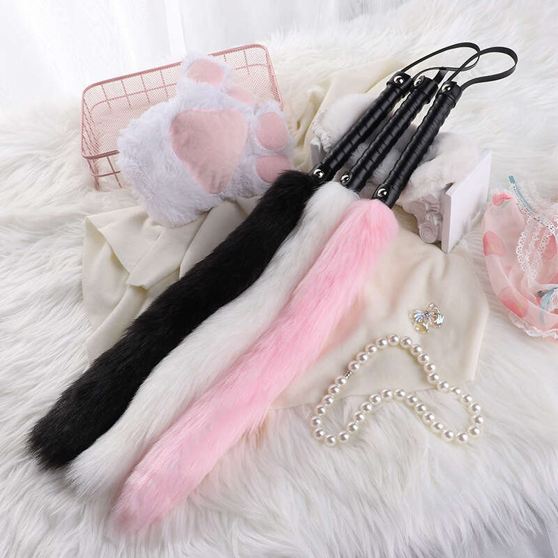 Female slave training SM prop fox tail whip SP punishment spanking sex whip alternative adult products