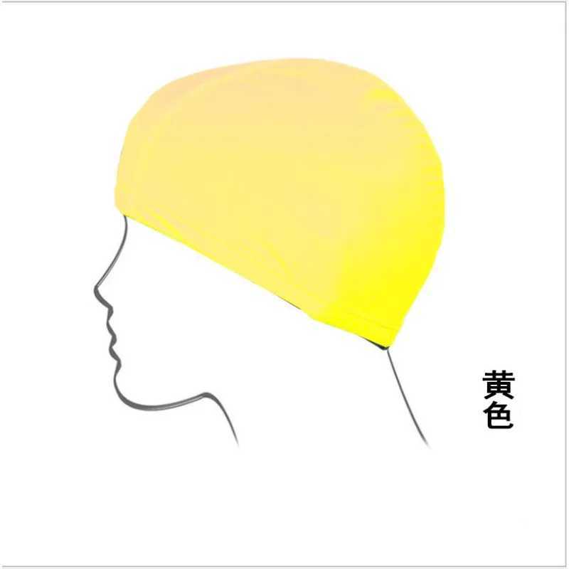 Solid color swimming cap fabric protective earmuffs sports Siwm swimming pool cap sports ultra-thin shower cap CL241009