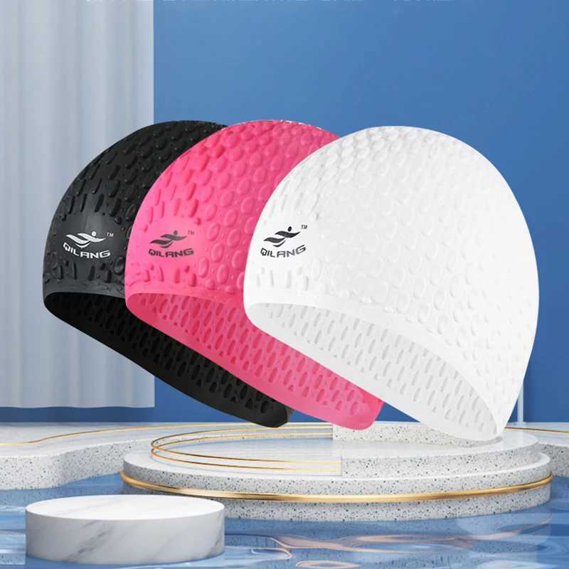 Waterproof flexible silicone long hair earmuffs protect swimming pools water sports diving and swimming shower caps CL241009