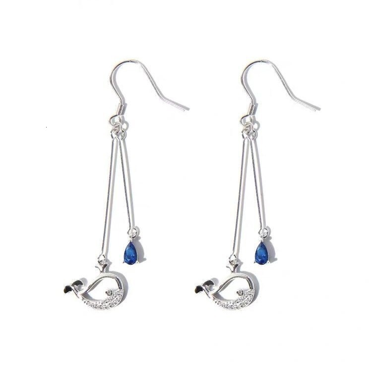 fashionable whale sparkg dia, blue water droplet tassel, birthday gift for women's literature and art