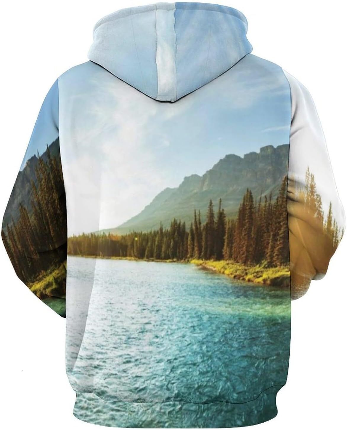 Hoodie for Mens Womens Mens Unisex Novelty Hoodies Lake Bled Slovenia with Island in the Middle Hooded Sweatshirt Graphic Hoodies sweatshirt Pullover 
