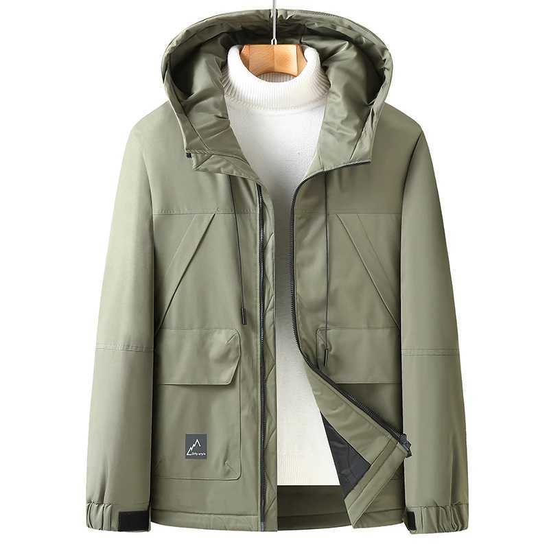 Casual 2024 Winter Mens Oversized Hooded Cotton-Padded Jackets Solid Windproof Thicken Warm Parkas Outdoor Wear Loose Down Coat LX241009