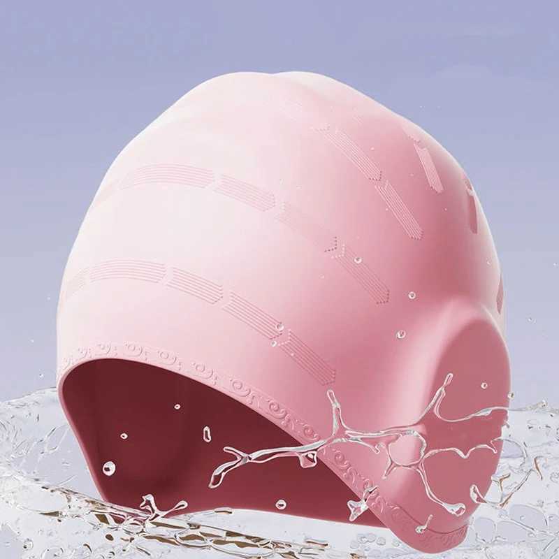 Silicone earmuffs high elasticity comfortable tangle free waterproof adult professional swimming cap CL241009