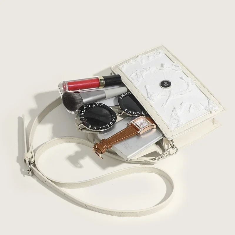 Tassel white mini square womens messenger bag er handbag wallet 2024 fashionable woven shoulder cross body 241008