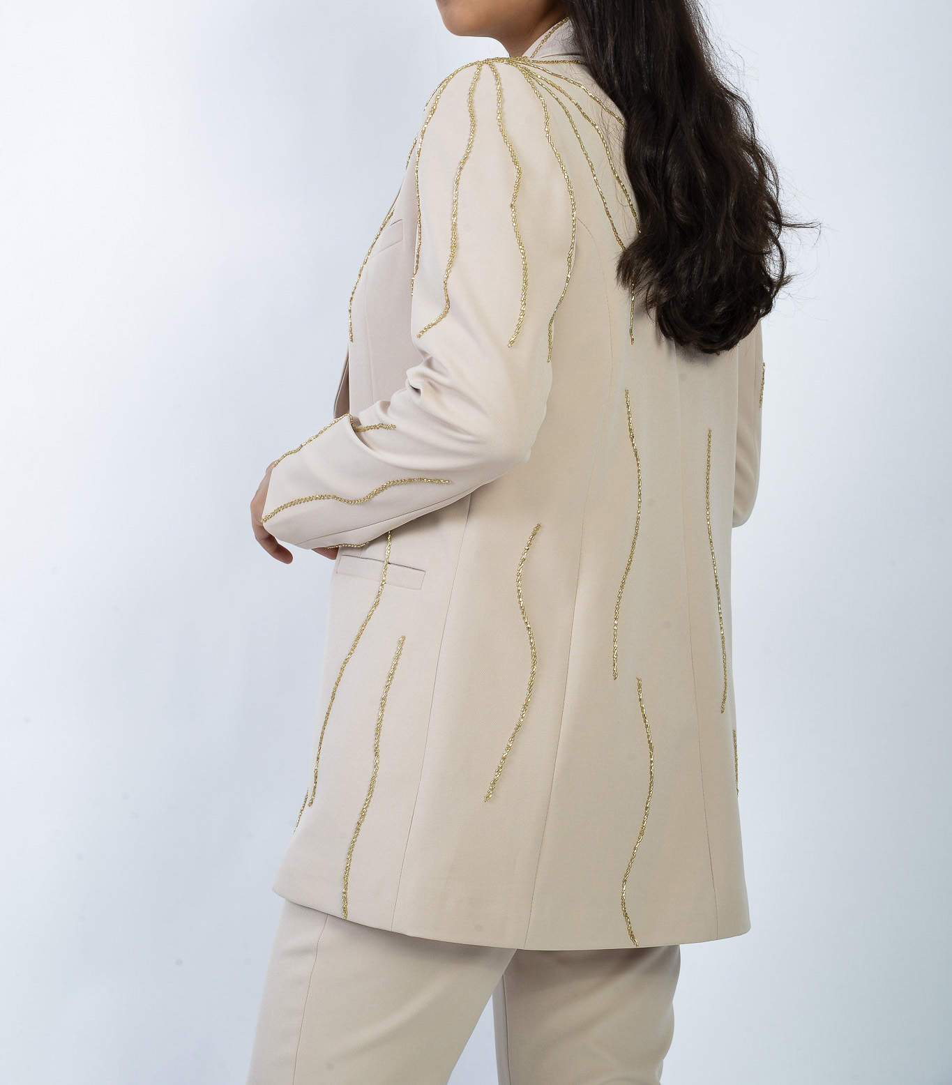 Fashion Show Women Blazer Suits Red Carpet Beading Prom Evening Guest Formal Wear Custom Made 2 Pieces Pants Suits