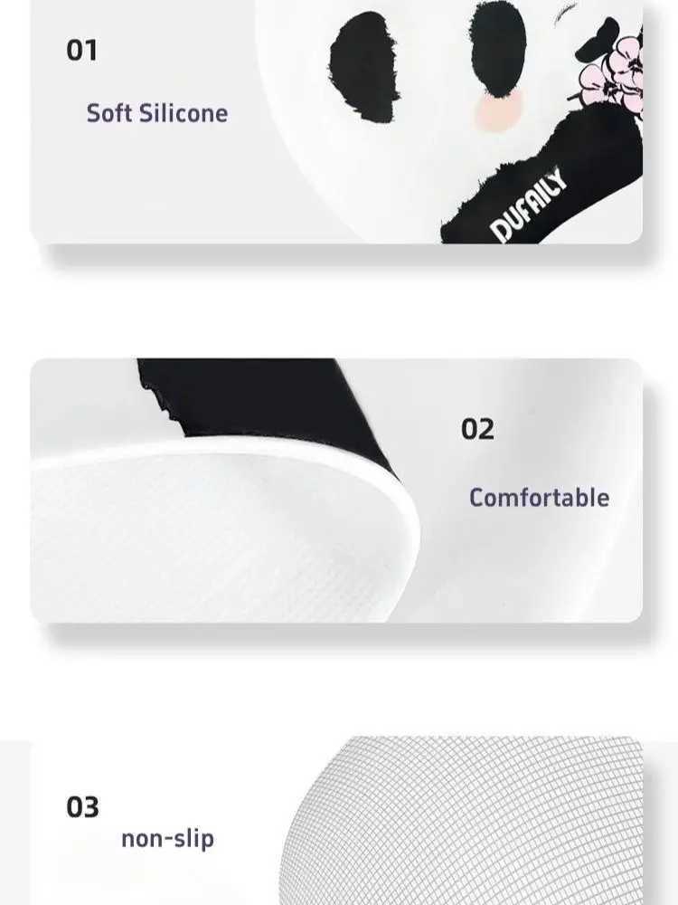 Swimming cap womens silicone adult training universal solid cute large comfortable tangle free waterproof printing panda CL241009