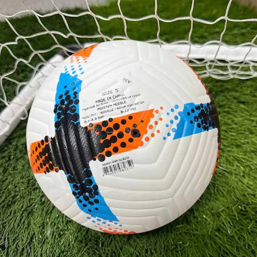 1 latest IC No.5 hand sewn PU football with pump (embossed) standard size 5 football for adult sports trainingW241008