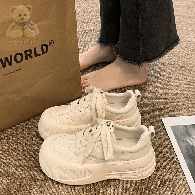 Ddmybear Thick Soled Small White Shoes For Women's 2024 Spring New Versatile Big Toe Shoes, Sports And Leisure Board Shoe Trend Chinese Brand Sho