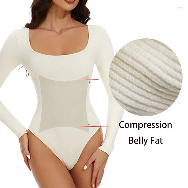 Seamless Body Shaper For Women - Tummy Control, Long Sleeve, Open Crotch,