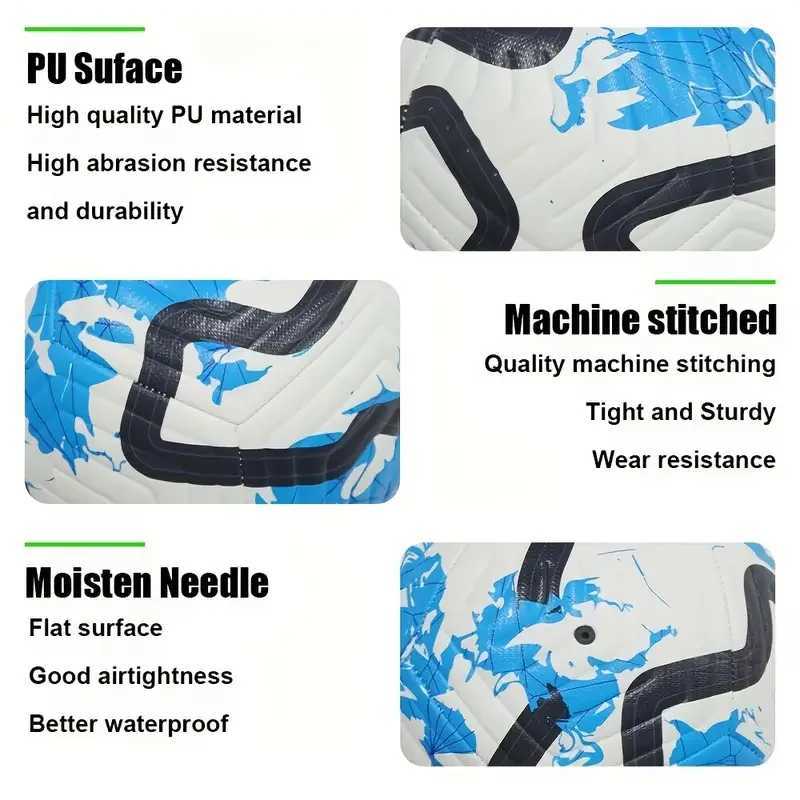 Size 5 New Football Profinal PU Material High Quality Outdoor Grass Football Training Competition Ague Futbol PuW241008