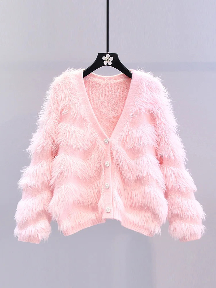 ABRIN Women Tassels Cashmere Sweater Cardigan Buttons Up Elegant Knit Coat Sweet Casual TRAF Autumn Winter 241007