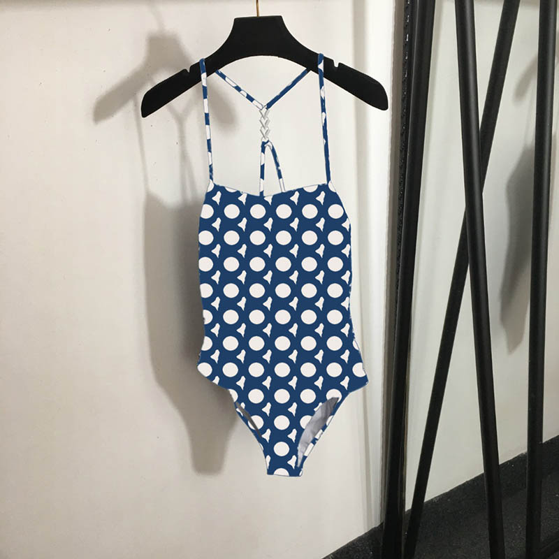 Summer Beach Women Bikinis One Piece Retro Pattern Sexy Backless Swimwear Bathing Suit Surfing Bikini Set Holiday Vacation