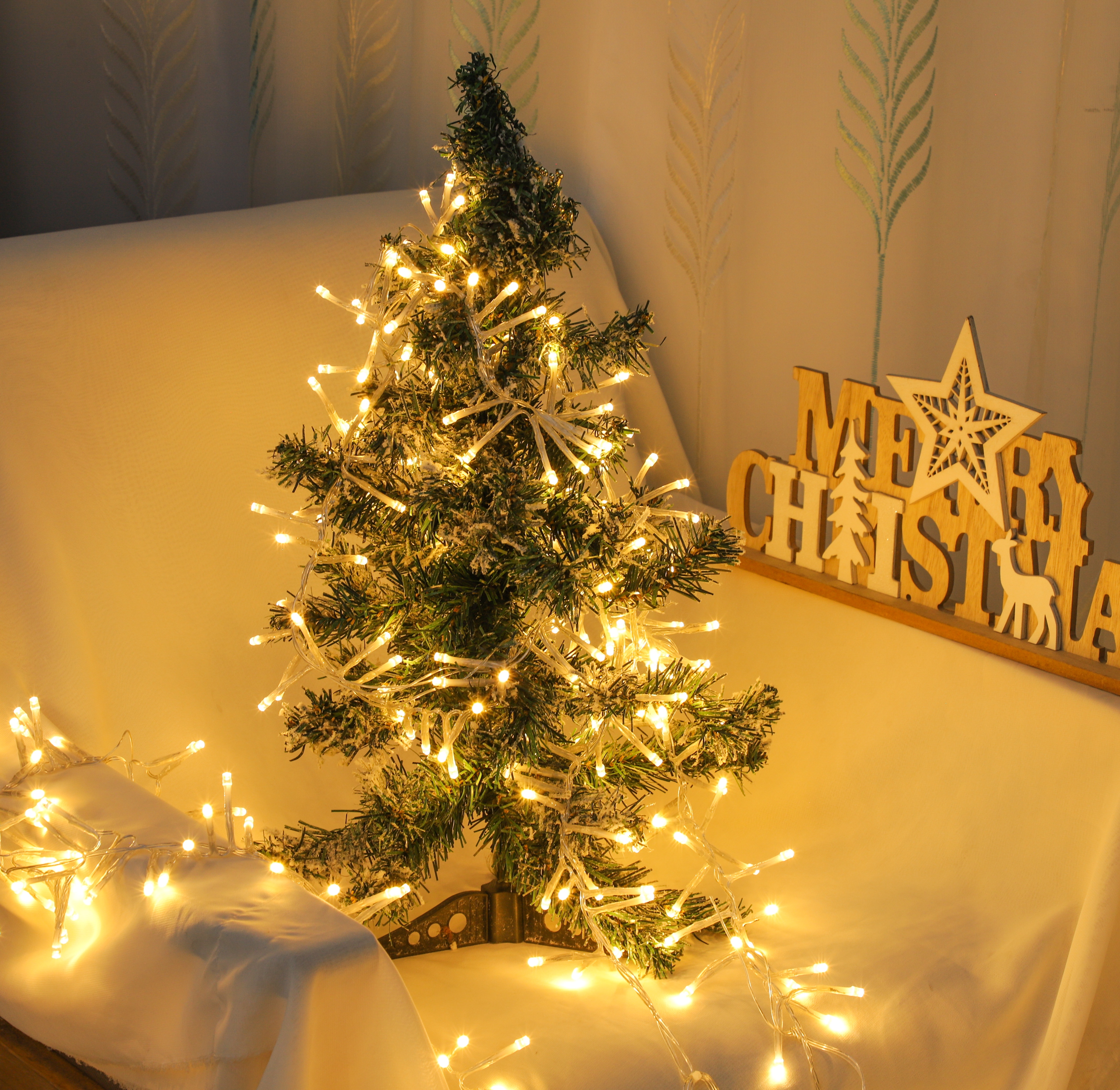 Outdoor Waterproof LED Christmas Light String with Fireworks Design - Festive Atmosphere Lighting