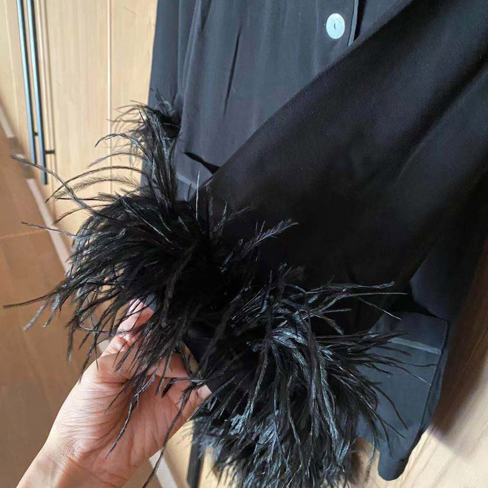 NHKDSASA Sleepwear For Women New Cute Silk Cotton Light Ostrich Wool Pamas Two-Piece Set Solid Color Home Suit